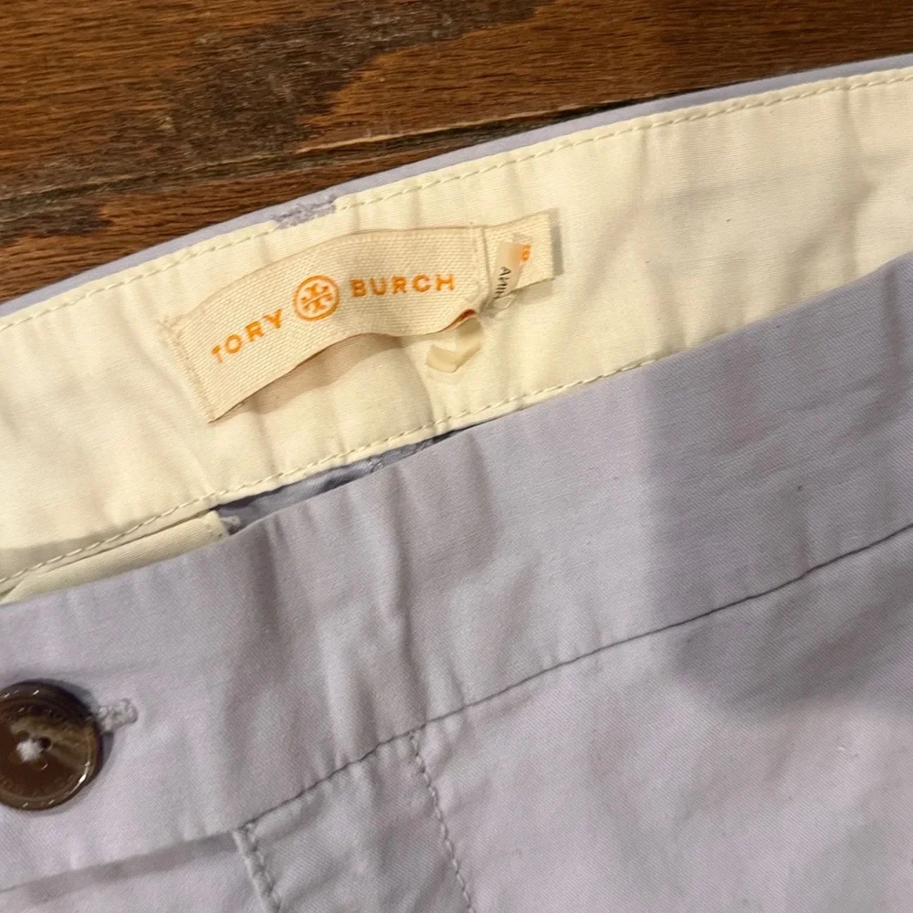 Tory Burch Adrienne light purple embroidered chinos, size 28